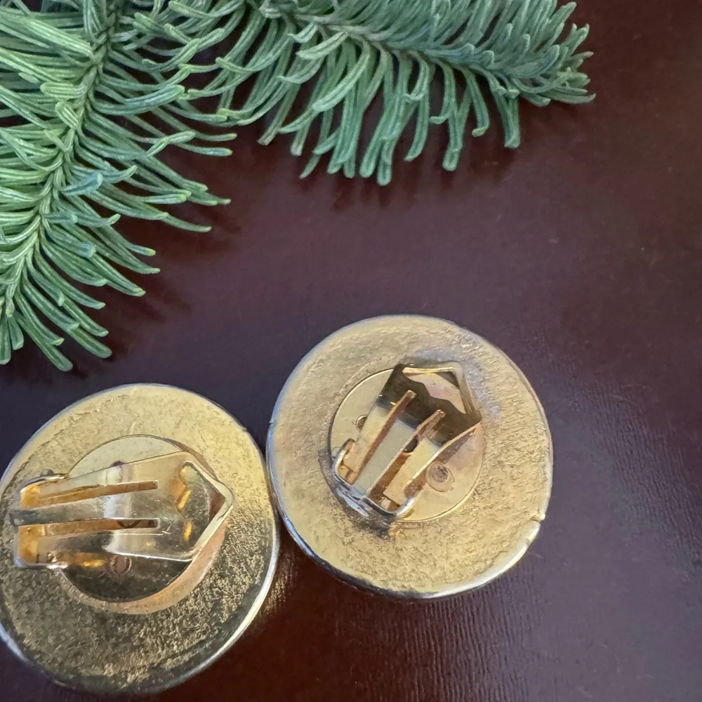 Gold Sun Face Earrings - Picture 3 of 4